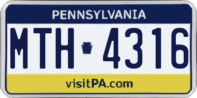 PA license plate MTH4316