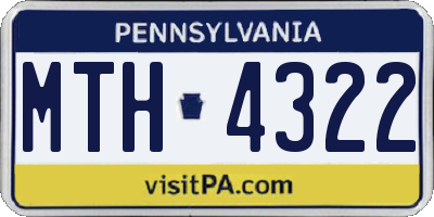PA license plate MTH4322