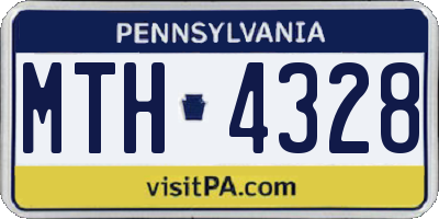 PA license plate MTH4328