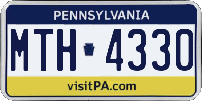 PA license plate MTH4330