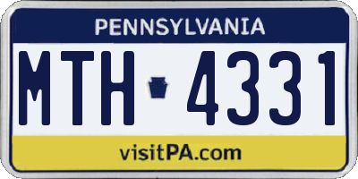 PA license plate MTH4331