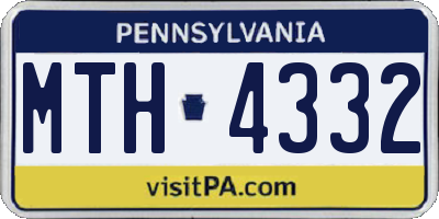 PA license plate MTH4332