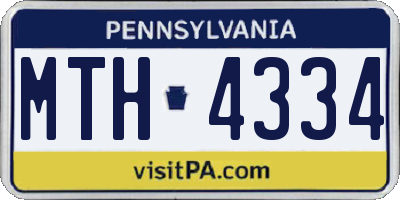 PA license plate MTH4334