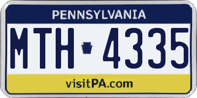 PA license plate MTH4335