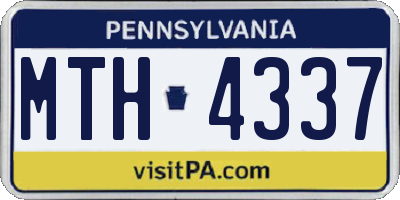 PA license plate MTH4337