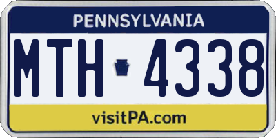 PA license plate MTH4338