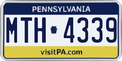 PA license plate MTH4339