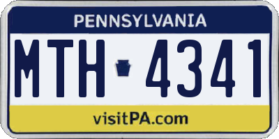 PA license plate MTH4341
