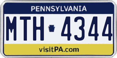 PA license plate MTH4344