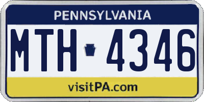 PA license plate MTH4346