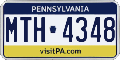 PA license plate MTH4348