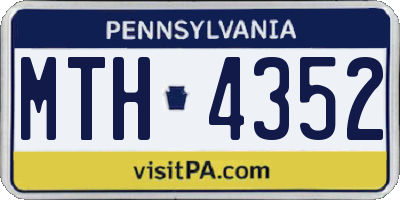 PA license plate MTH4352