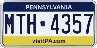 PA license plate MTH4357