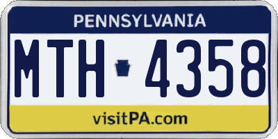 PA license plate MTH4358
