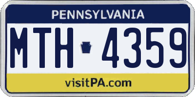 PA license plate MTH4359