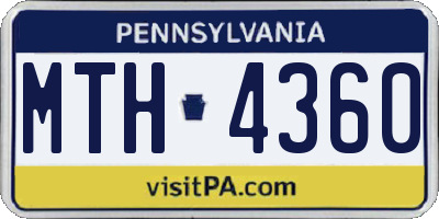 PA license plate MTH4360