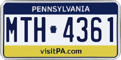PA license plate MTH4361