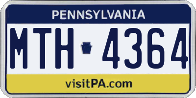 PA license plate MTH4364