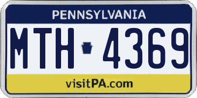 PA license plate MTH4369