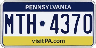 PA license plate MTH4370