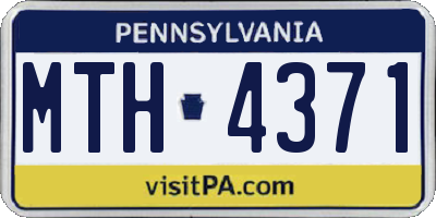 PA license plate MTH4371