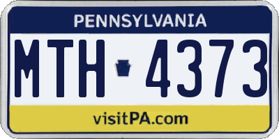PA license plate MTH4373