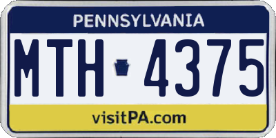 PA license plate MTH4375