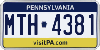 PA license plate MTH4381