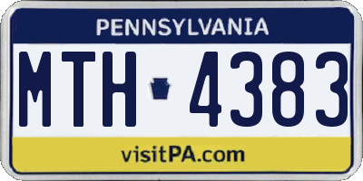 PA license plate MTH4383