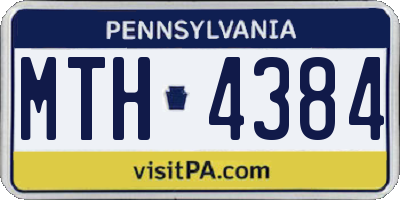 PA license plate MTH4384