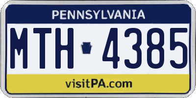 PA license plate MTH4385