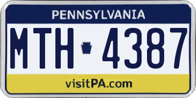 PA license plate MTH4387