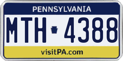 PA license plate MTH4388