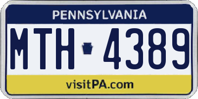 PA license plate MTH4389