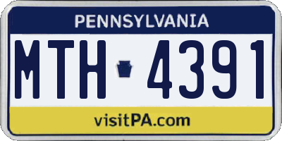 PA license plate MTH4391