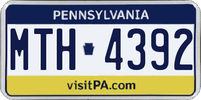 PA license plate MTH4392