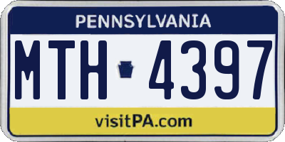 PA license plate MTH4397