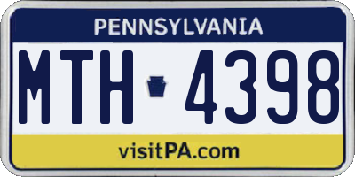 PA license plate MTH4398