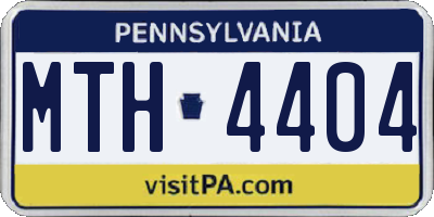 PA license plate MTH4404