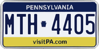 PA license plate MTH4405