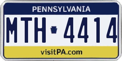 PA license plate MTH4414