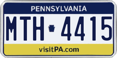 PA license plate MTH4415