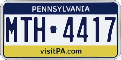 PA license plate MTH4417