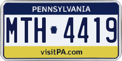 PA license plate MTH4419