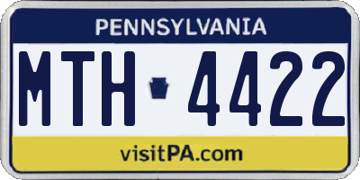 PA license plate MTH4422