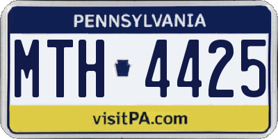 PA license plate MTH4425