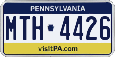 PA license plate MTH4426