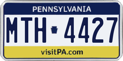 PA license plate MTH4427