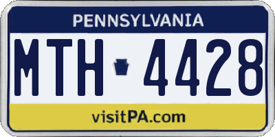 PA license plate MTH4428