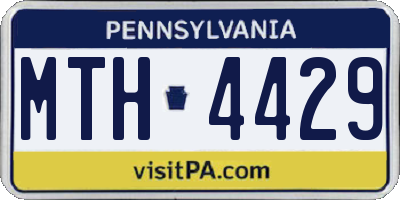 PA license plate MTH4429